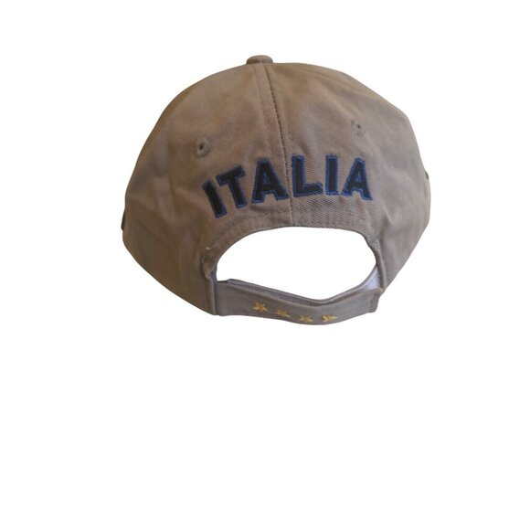 Italia Baseball Cap With Embroidered Flags & Stars Beige Adjustable Green Park 1 - Picture 3 of 6